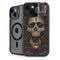 Liquid Blue Skull Entwined with Roses iPhone 15 Kickstand Case